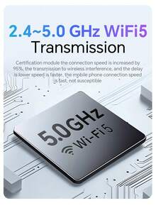 XUDA 二合一迷你 Carplay Ai 盒子，有线转无线 Carplay 和 Android Auto，5GHz WiFi5 传输速度，即插即用，时尚便携，适用于 99% 的 OEM CarPlay 汽车