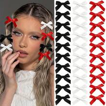 60pcs Women's Mini Colorful Bow Ribbon Hair Clip, Bow Hair Accessories Sweet Girl Silk Hair Clip Elegant Princess Ballet Y2K Fairy Decorative Hair Accessories Bow Hair Ring Mini Hair Clip Hair Accessories, Suitable For Daily Use, Cute, Valentine's Day Gift - Multicolor - View 2