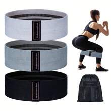 3pcs Anti-Slip Fabric Resistance Band, Suitable For Exercise. The Circular Exercise Band Is Suitable For Legs, Buttocks And Gluteal Muscles. The Stretching Exercise Band For Both Men And Women. The Hip Elastic Band Is Suitable For Home Gym Fitness, Yoga And Pilates