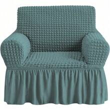 Armchair Slipcover Burgundy Armchair Covers Easy Fitted Sofa Couch Cover Universal High Stretchable Durable Furniture Protector With Skirt Country Style (1 Seater Wine Red) - Sage - View 10