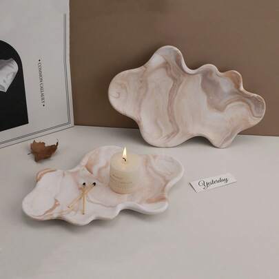 用于 DIY 工艺品的硅胶模具，大型不对称波浪托盘设计模具适用于环氧树脂、石膏、水泥和硅胶模具，DIY 工艺工具波浪设计耐用硅胶模具，粘土模具