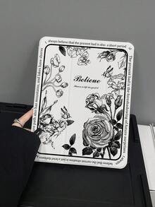 Black Rose Flower 3-Fold Tablet Case With Stand, Pen Slot & Auto Sleep/Wake For IPad Pro 10.5 7th/8th/9th Gen, IPad Air 4th, IPad Pro 11-Inch - Multicolor - View 5