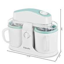 SUSTEAS Ice Cream And Frozen Yogurt Maker For Custard Toppings, Sorbets, Ice Creams And Sherbets, Makes 350 G Of Ice Cream, White-Green Color. - 美規A型插(110-127V) - 查看 2