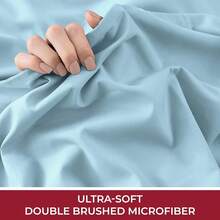 Mellanni King Fitted Sheet - Iconic Bedding Sheets With Up To 16 Inch Deep Pocket - Soft & Cooling - Fade & Stain Resistant - 1 PC (King, Light Blue) - Blue - View 6