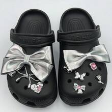 9pcs/Pack Chic Metal Shoe Clips Kit! Butterfly, Heart And Rhinestone Combo, Essential For Daily Wear And Dates