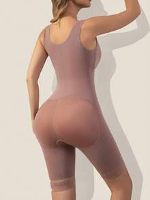 1pc Colombianas Shapewear Compression Garment Stage 2 S Reductoras Y Moldeadoras Full Body Shaper For Women Liposuction Bodysuit With 3 Hooks - Purple - View 2