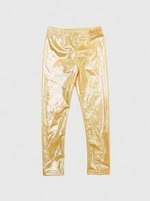 1pc Girls' Metallic Shiny Tight Dance Leggings, Thin Tights - Multicolor - View 25