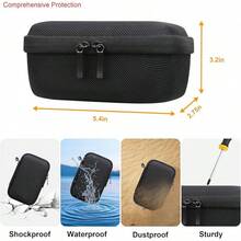 Elonbo Carrying PIXPRO WPZ2 Rugged Waterproof Digital Camera, Shockproof WiFi 4K Video Digital Camera Storage Cover Bag, Mesh Pocket Fits Battery Card. Black - Black - View 3