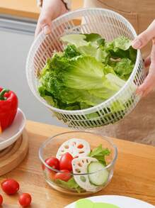 Ensaladera multifuncional, rebanadora de verduras con canasta escurridora. Fácil de cocinar y limpiar, prolonga la vida útil de los utensilios de cocina. Un regalo ideal y fácil de lavar a mano.