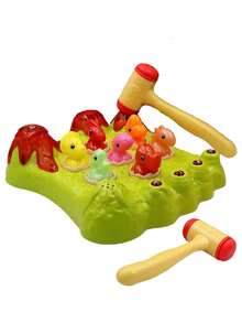 1pc Hammer Whack-A-Mole Toy, Funny Game, Volcano Crater Dinosaur Toy, Electric Dinosaur Hitting Game, Desktop Game, Portable Toy, Interactive Educational Toy, Suitable For Children 3+ Years Old Boys And Girls
