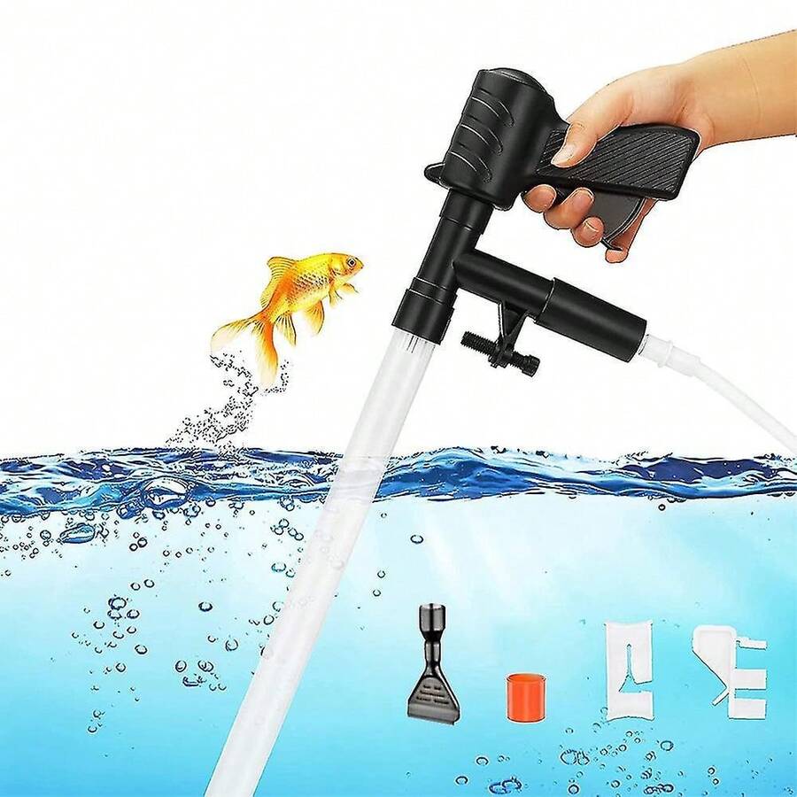 Aquarium Gravel Cleaner, Air Pressure Sand Washer, Quick Water Change, One-Touch Moss Removal, Anti-Clogging And Powerful Algae Scraper, Sand Filter, Fish And Turtle Tank Cleaning Tool - màu đen - Xem 1