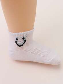 10双婴儿夏季透气网眼脚链，带笑脸图案 - 彩色 - 查看 2