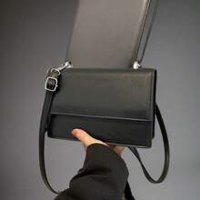 New Women's Shoulder Bag Ladies Solid Color PU Leather Simple Fashionable Casual Small Square Bag With Detachable Adjustable Strap