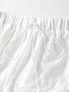 Falda versátil de alta gama con bordado minimalista y elegante para tallas grandes - Blanco - Ver 4