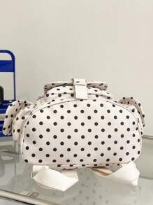 Mochila de Grande Capacidade Minimalista para Casais com Estampa de Bolinhas, Alça de Ombro Ajustável, Adequada para Estudantes, Viagem, Negócios, Lazer e Compras