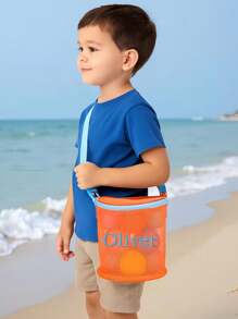 Personalized Mesh Beach Bag Set – Custom Name Seashell Bags For Kids,Bucket & Shoulder Style Summer Pool Tote Combo