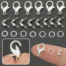 150pcs Golden/Silver/KChrome Gold/White/Gun Black/Random Color Zinc Alloy Lobster Clasp, Jump Ring And Findings Set For DIY Keychain, Key Rings, Bead Stringing, Pendants, Jewelry Craft Making Supplies