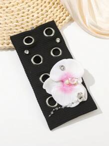 1 Stück Modischer Schmetterling Orchideen Kristall Metallkopfband für Frauen, elastisches dehnbares Haarband Haaraccessoire für Modische Frauenhaarschmuckartikel