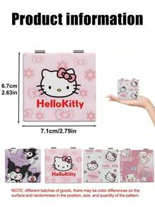 Sanrio Hello Kitty Spiegel Kuromi, Cinnamoroll, My Melody Anime Charaktere Katzen Portable Taschenspiegel Make-Up Tisch (einige Teile können zufällig sein)(Farbunterschiede zwischen verschiedenen Chargen), Haarstyling, Haarzubehör, Haarstyling Set, Haarpflegewerkzeuge