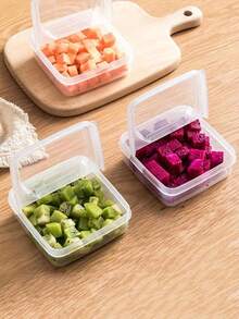 1pc Transparent Cheese Preservation Box, Airtight Food Container, Kitchen Storage Box, Suitable For Fresh Cheese, Cooked Dishes And Snacks, Portable Refrigerator Preservation Box To Keep Fruits And Vegetables Fresh, Cheese Slice Preservation Box, Dedicated Preservation Box For Refrigerating Onions, Ginger, Garlic, Butter Block Packaging Box With Flip Cover, Suitable For Kitchen Use - Multicolor - View 6