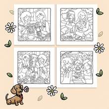 减压手工绘画涂色书“Girl Bestie”| 24 页，适合初学者的可描摹图案 + 放松的涂鸦设计，适合成人和青少年，大型可爱动物角色可减轻压力，较厚且不透明，- 非常适合毕业典礼、父亲节、儿童节礼物、学校用品、返校 - 女孩閨蜜 - 查看 3