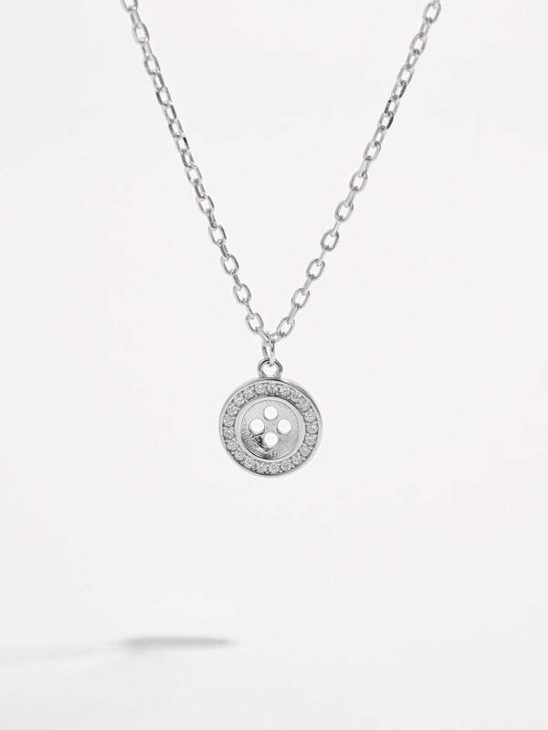 1 pieza Collar de moda de plata de ley 925 con diseño circular hueco de serpiente elegante y minimalista, un regalo sofisticado para mujeres para uso diario, citas o fiestas