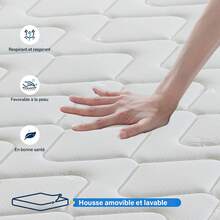 Materassi a molle insacchettate 140x190 x 25 cm | Materassi ad alta durata | Materasso antiacaro | Massimo comfort - Bianco e grigio - Visualizzare 6