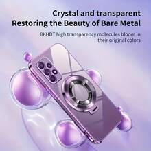 1 个 CD 图案透明电镀磁性手机壳，兼容 16 Pro Max/Galaxy S23 FE/Edge 30/Pop 5 LTE/Pop 5 Pro/Infinix Smart 8/Infinix Hot 40i/Spark 20/Spark 20C/Spark Go 2024/Honor X8/Redmi Note 14 Pro+ 5G - 紫色 - 查看 5