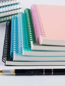 1pc Thick Matte Colored Notebook, Practical For Students, Spiral Bound, Meeting Notes, Diary, School & Office Supplies, Bible Copying, Classroom Notes, Stationery, Thanksgiving & Christmas Gifts - Multicolor - View 9