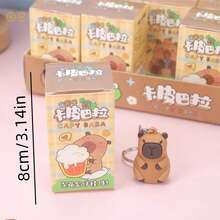 Llaveros de 2/6/12/24 piezas, llaveros de goma de carpincho, llaveros de goma con animales de dibujos animados, prácticos llaveros colgantes de carpincho, llaveros portátiles de carpincho, llaveros colgantes exquisitos, lindos llaveros de carpincho de juguete, modelos realistas de carpincho, mini llaveros de animales en 3D, cajas sorpresa, estilos aleatorios, colgantes para mochilas, colgantes, decoraciones, artículos para fiestas, regalos de cumpleaños, regalos de Navidad, regalos conmemorativos, pequeños y portátiles, exquisitos y lindos (marrón). - 6 piezas - Ver 2