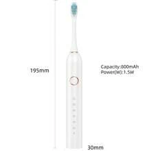 6-Speed Multi-Function Electric Toothbrush, Adult Automatic Toothbrush, With 4 Brush Heads, Equipped With 2-Minute Smart Timer And 30-Second Zone Switching Reminder, Waterproof USB Rechargeable, Suitable For Home Or Travel Use. - Multicolor - View 8