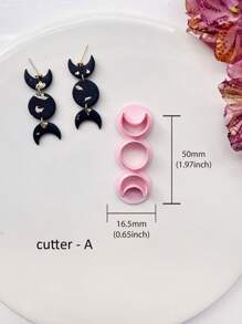 1/4 piezas Cortadores de arcilla polimérica con diseño bohemio de verano, cortador de arcilla con forma de luna para hacer aretes, herramienta para hacer pendientes de arcilla polimérica, kit de joyería de arcilla, moldes para aretes de arcilla, fabricado con PLA, regalo de aretes DIY