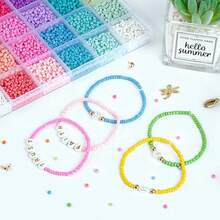 1 盒玻璃种子珠手链制作套件，24 种颜色，珠宝制作用品，友谊手链工艺套装，适合女孩/成人，包括字母珠，DIY 手工工艺礼物