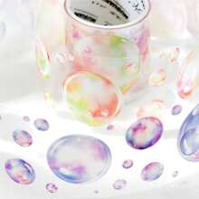 1 rollo de cinta washi de burbujas de color aleatorio para planificador/decoración de álbumes de recortes, útiles escolares, de vuelta a la escuela