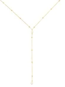 1pc Fashionable Sexy Diamond Studded Ball Bead Y-Necklace, Women's Charming Sparkling Diamond Encrusted Gold Long Necklace, Suitable For Girls, Glamorous Party Jewelry, Women's Summer Beach Holiday Travel Necklace, Suitable For Party Wear, Also Can Be Given As A Gift To Mom - Gold - View 2