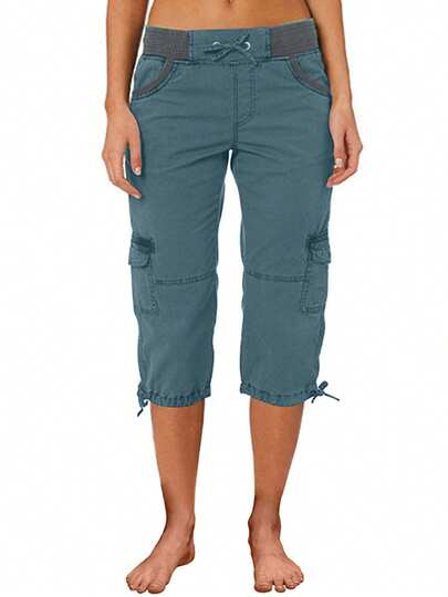 Womens Cargo Capris Hiking Pants Lightweight Quick Dry Outdoor Athletic Capri Summer Casual Bermuda Shorts With Pockets