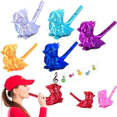 1 szt. Nowy gwizdek, nowy gwizdek na ptactwo wodne. Trening mięśni ustnych w celu nauki ptasich odgłosów. Zabawka do dmuchania ptaków drukowana w 3D, realistyczny model gwizdka, można napełnić wodą, prezent na imprezę i urodziny [styl/kolor losowy, bez wody w środku, trzeba samemu dodać wody]