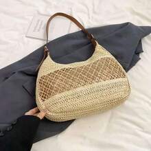 Boho Straw Shoulder Bag For Women – New For Spring Summer 2025, Spacious And Stylish - 米色 - 查看 2