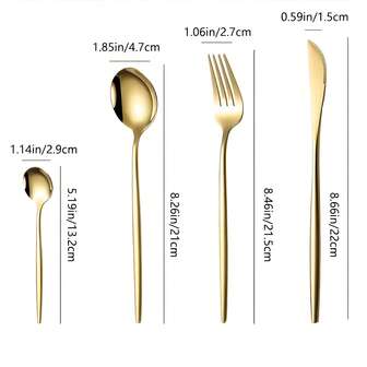 Juego de cubiertos de acero inoxidable de 4/16/24/32 piezas, apto para lavavajillas y fácil de limpiar, adecuado para el hogar, la cocina y el restaurante