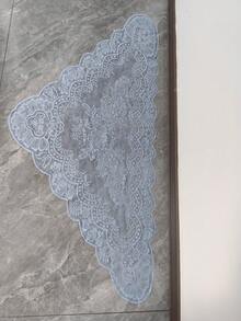130 cm x 60 cm/1 peça de acabamento em renda azul claro, tecido decorativo para chapéu, abajur de iluminação, toalha de mesa, roupas, bainha de saia