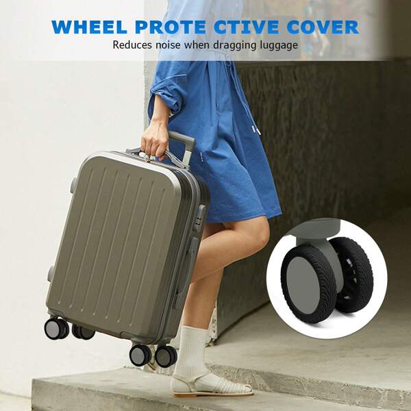 8pcs Upgraded Luggage Wheel Protectors, Luggage Caster Protectors, 1pc Portable Luggage Wheel Protector, Colorful Silicone Luggage Wheel Covers For 8 Wheel Spinner Luggage Set, Noise Reduction Wheel Covers For Office Wheelchairs, Anti-Wear, Anti-Noise Luggage Covers, Luggage Protectors, Holiday Travel Essentials, Travel Accessories, Carry-On Luggage Wheel Covers For Most Wheeled Luggage Sets. Bag For School School Accessories School Stuff