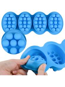 1pc/ Customized 4-Hole Silicone Soap Mold, Oval Massage Soap Mold, Massage Soap Mold Handcrafted Soap Grinding Tool