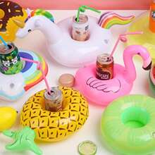 Aufblasbarer Getränkehalter, Getränke-Schwimmkörper für den Pool, Pool Getränke-Schwimmkörper für Hawaii-Motiv Pool Partys, süße Flamingo aufblasbare Becherhalter Untersetzer, Schwimmuntersetzer für Poolparty