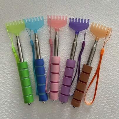 Rascador de espalda de plástico de 7 dientes de alta calidad con mango de espuma gruesa para un agarre cómodo