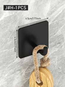1/2/4 Pcs Square Adhesive Hooks, Wall Mounted Towel Hooks Without Drilling, Hanging Hooks Racks, Shower Clothes Hanger, Home And Apartment Essential, Bathroom & Kitchen Organization And Storage