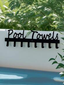 1pc Wall Mount Towel Rack Towel Holder,Pool Towel Hooksfor Robe, Towel, Coat, Swimsuit, Umbrella, Bag, Keys, Bathroom Carbon Steel Hanger Organizer Indoor Outdoor