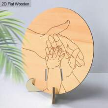 1 pieza Pulsera para recién nacido, ornamentos de madera redondos, signos para fiesta de revelación de género en el jardín o patio, adecuado para baby shower - Regalo personalizado para bebé, pulseras de recuerdo del embarazo, regalos del día del bebé para niños y niñas, regalos navideños para nuevos padres (con base de madera)