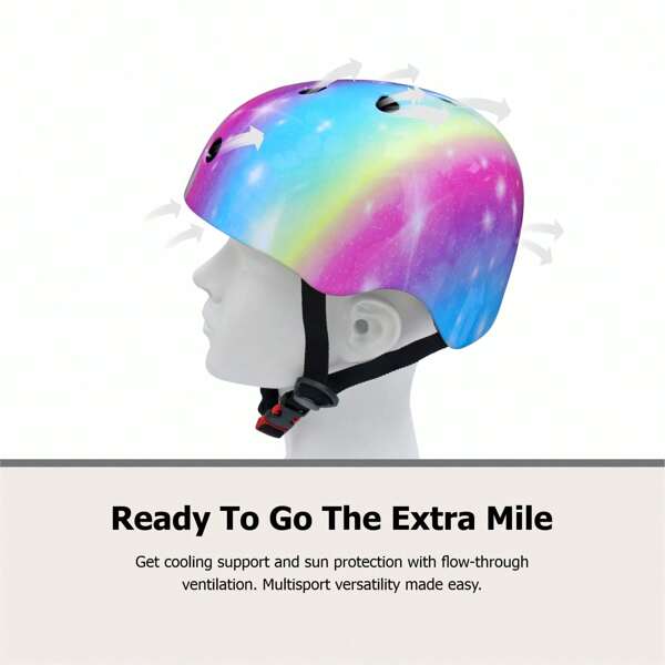 Un casque multifonction coloré, casque de randonnée, casque de vélo, casque de skateboard, casque portable avec doublure réglable.