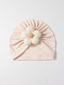 1 pieza Gorro de bebé con flor de cinco pétalos, suave y cómodo, 1 pieza de calcetines para niños con diseño de flores, aptos para uso diario, 0-2 años