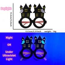 Occhiali per festa di Ognissanti, occhiali luminosi da festa, che brillano al buio e sotto luce UV nera, montature di occhiali luminosi, decorazioni per Ognissanti, feste, vacanze, con forme di fantasma, zucca, pipistrello, zombie, ragno
